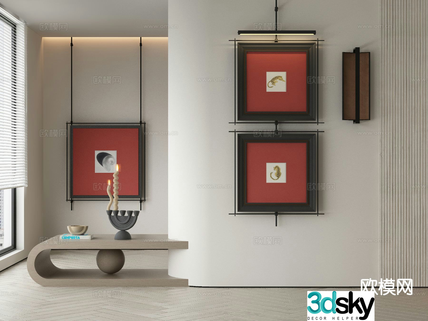 Modern art painting texture painting decorative painting 3d model