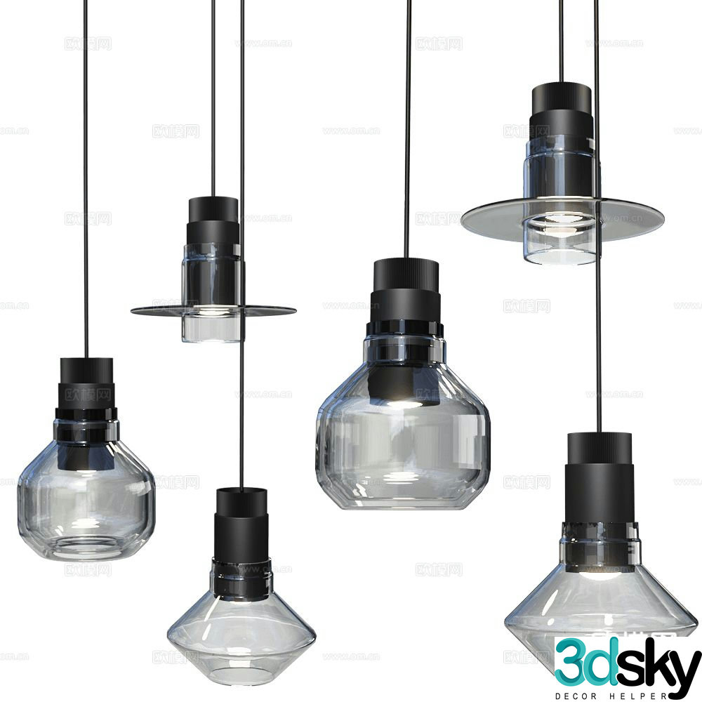 Cangini Tucci Italian glass chandelier 3d model