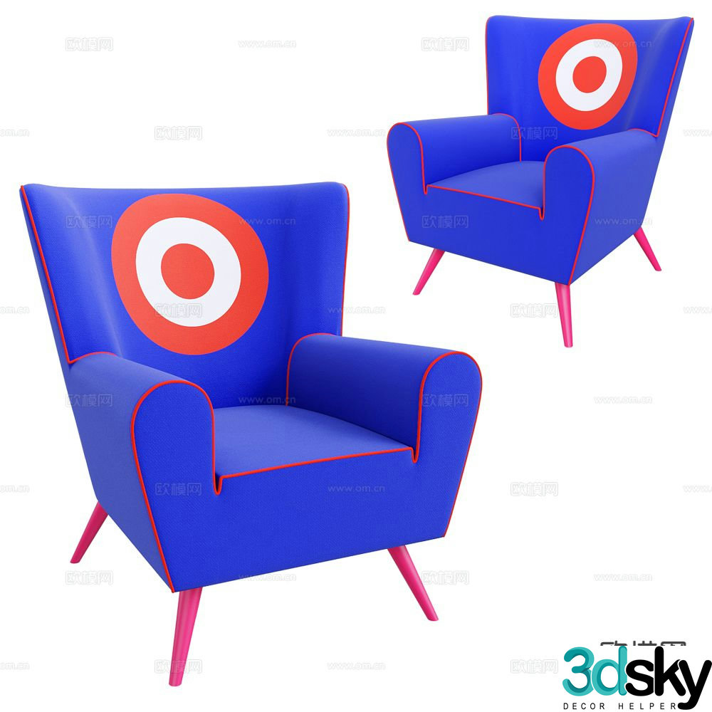 Pop Label Dopamine sofa chair American chair leisure chair 3d model