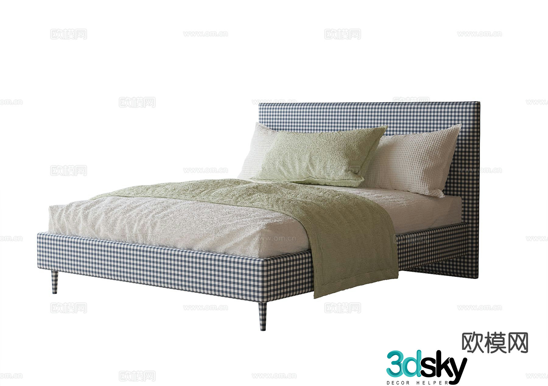 Modern double bed 3d model