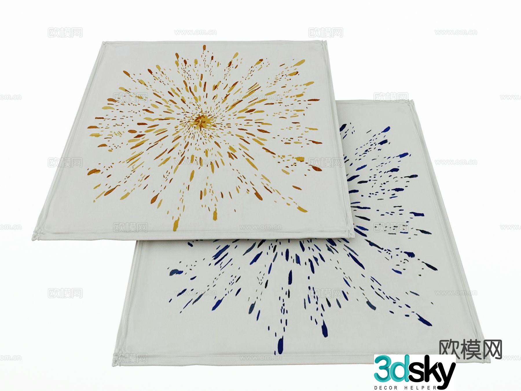 Modern carpet square rug 3d model