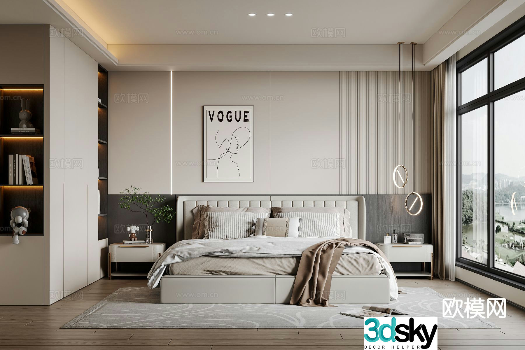 Modern bedroom master bedroom 3d model
