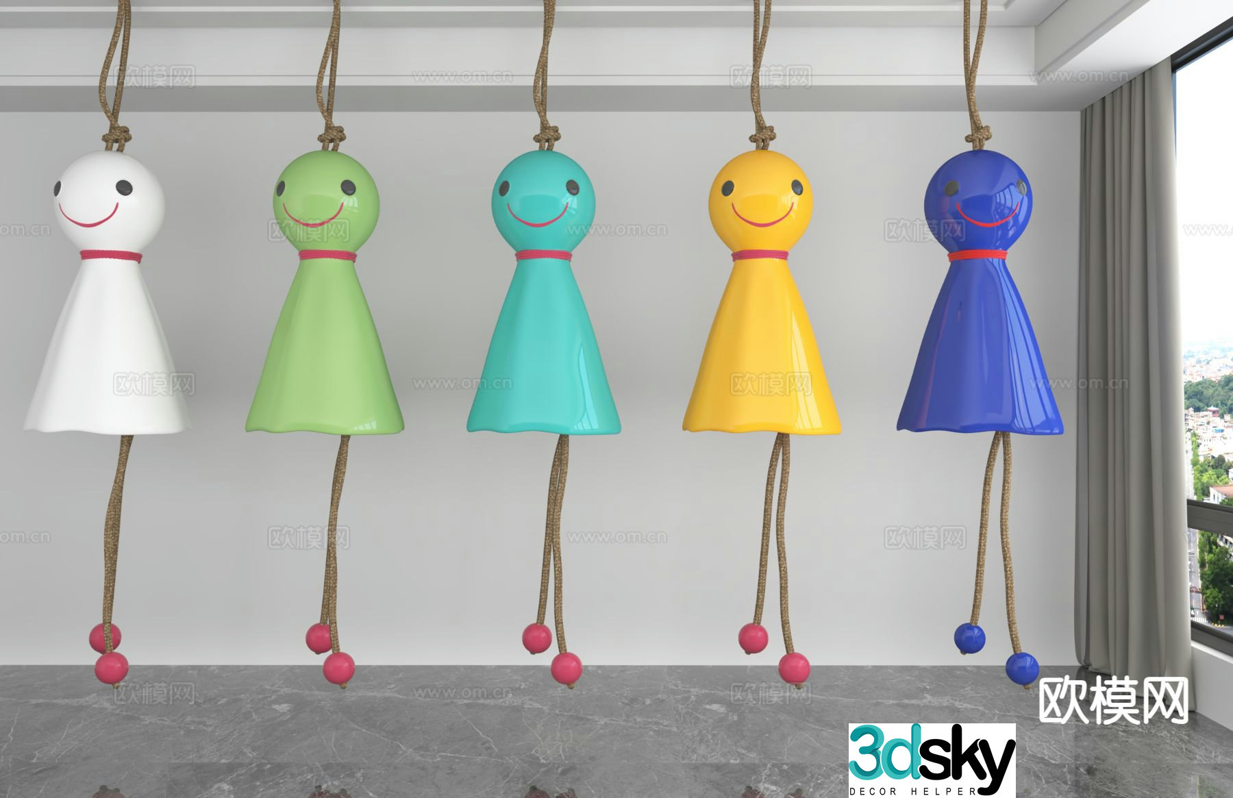 Modern Sunny Doll Doll Trendy Toy Ornament 3D Model