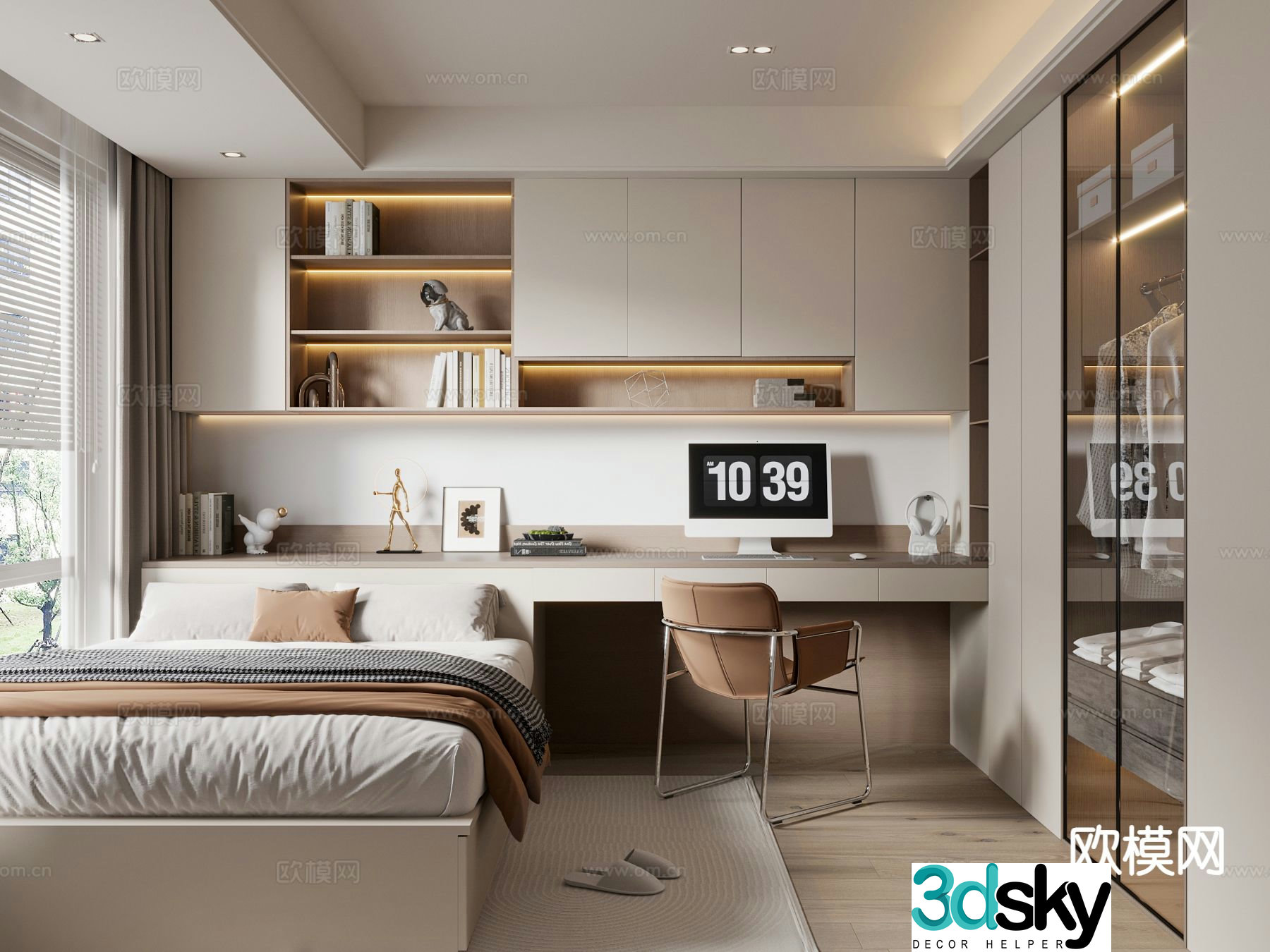 Modern tatami bedroom 3d model