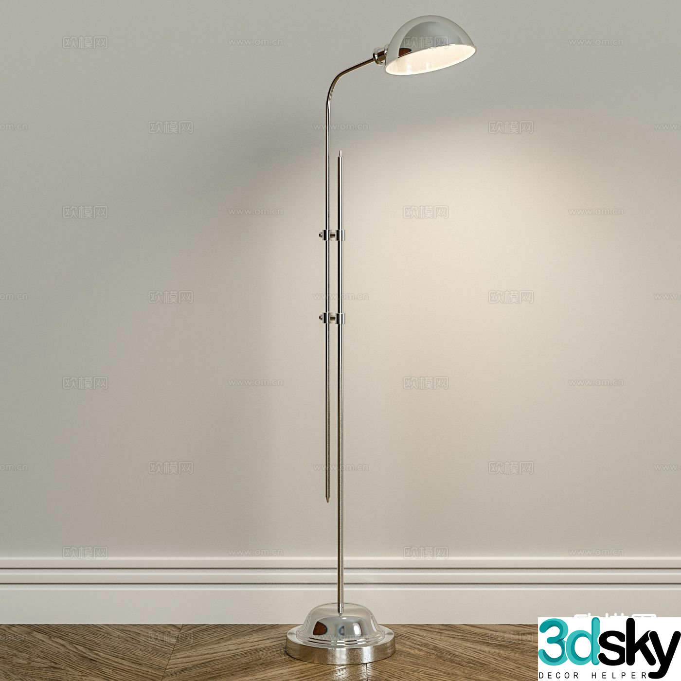 Stainless steel floor lamp 3d model