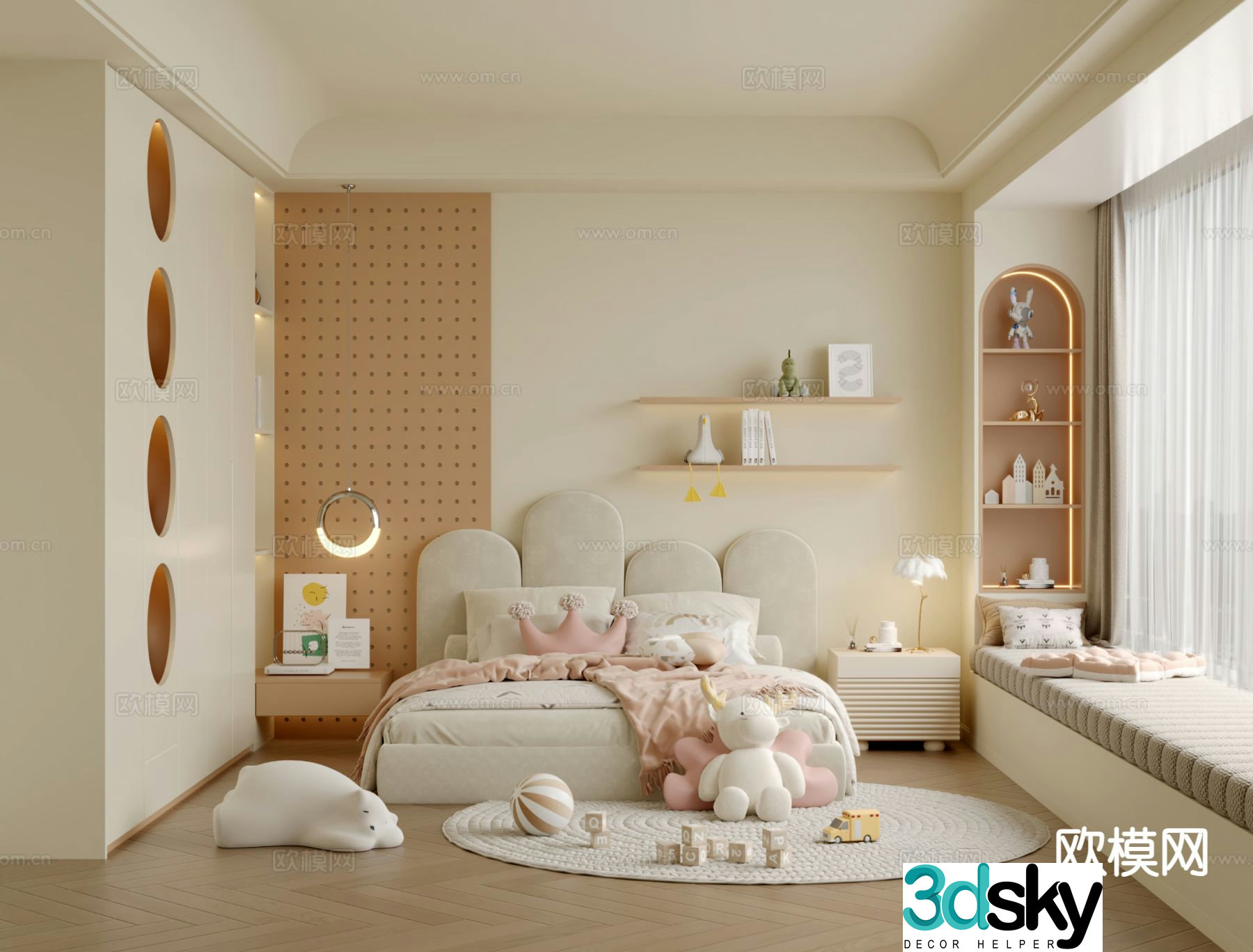Cream style children’s room girl’s room child’s room 3D model