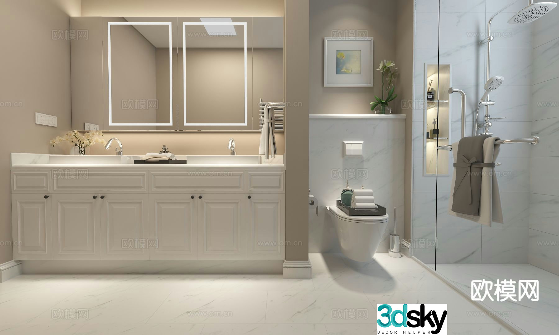 Modern bathroom bathroom toilet 3d model