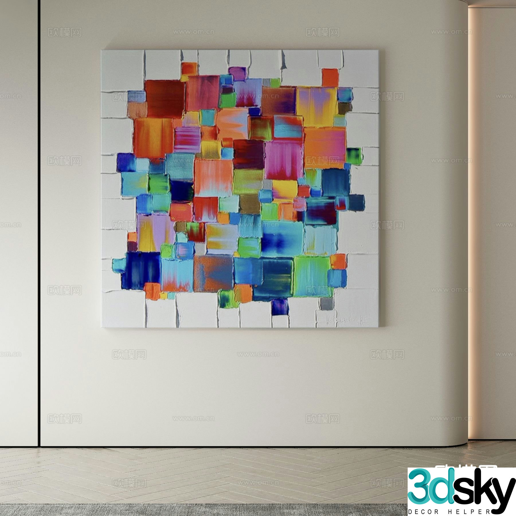 Modern art painting texture painting decorative painting 3d model