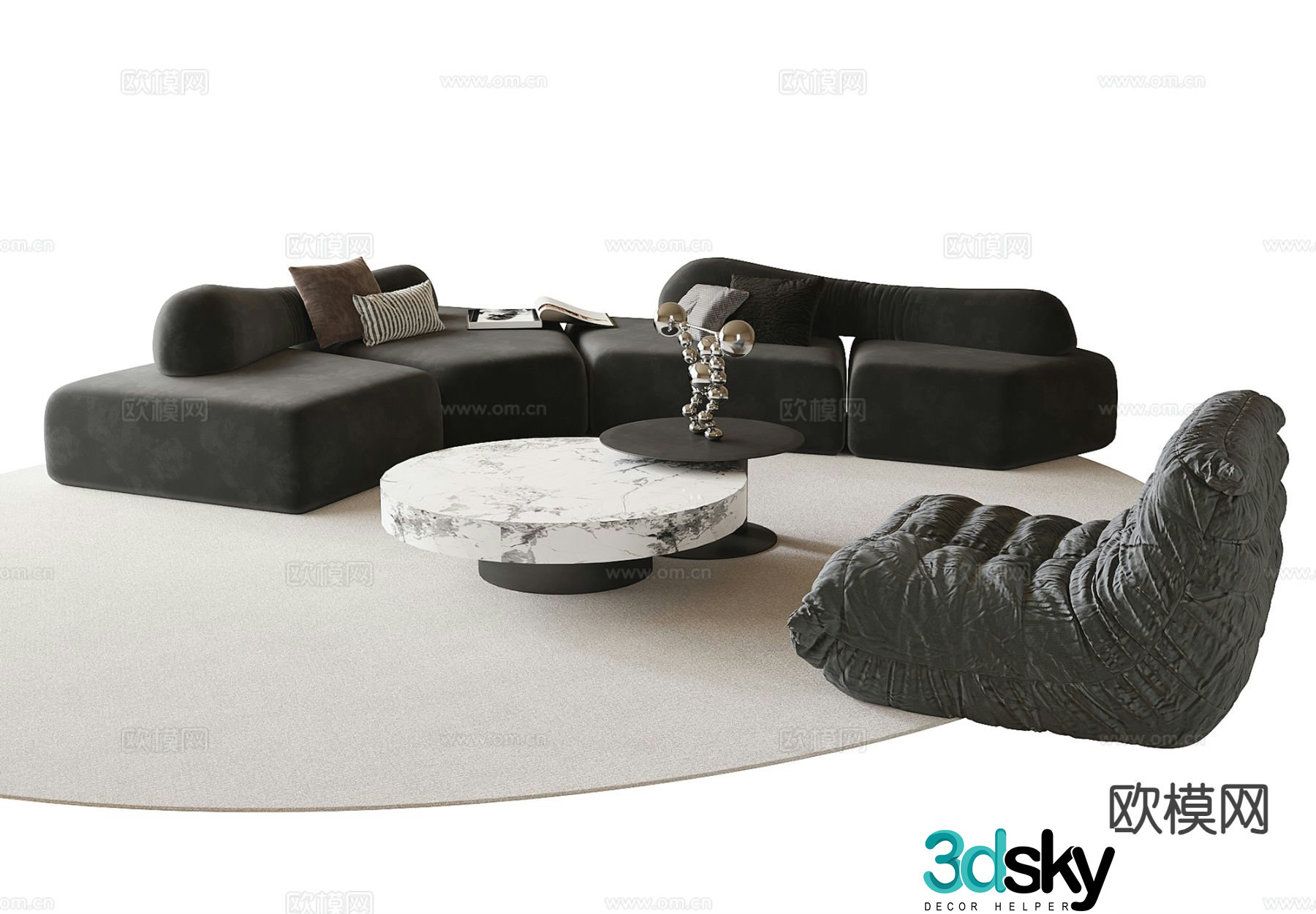 Modern sectional sofa 3d model