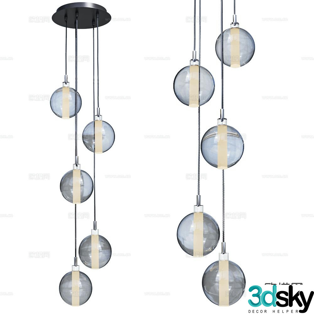 Cangini Tucci glass chandelier 3d model