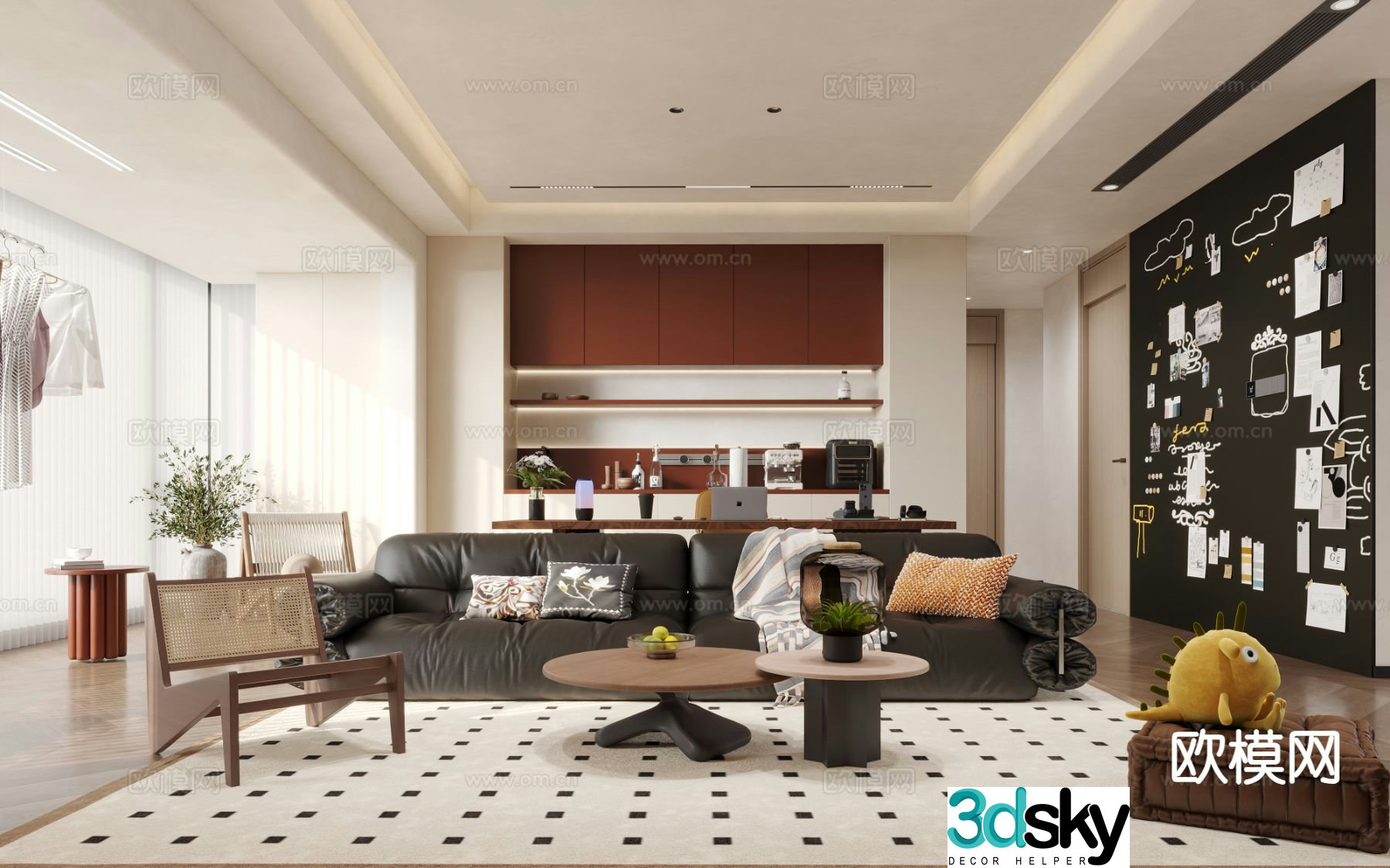 Medieval style living room 3D model