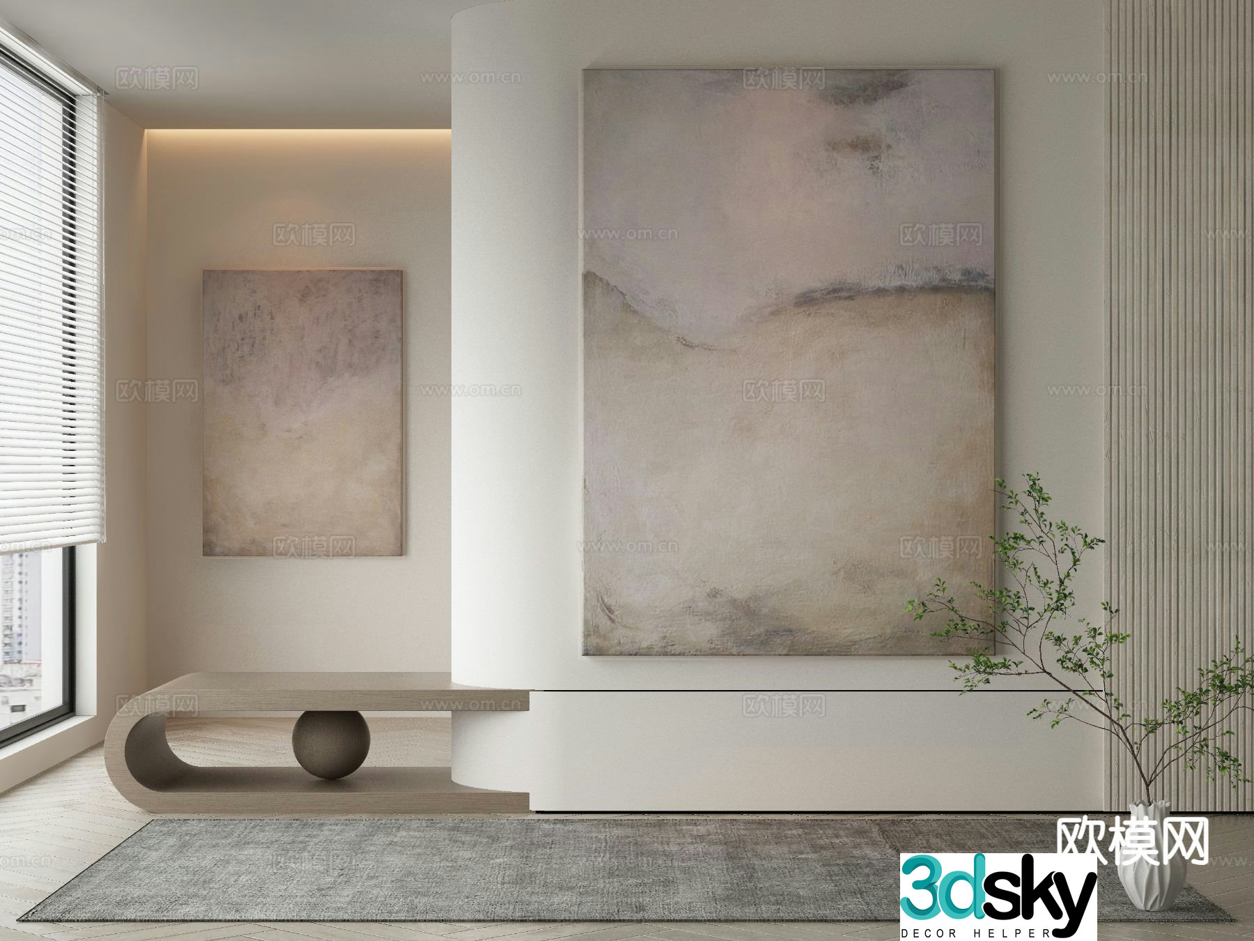 Modern decorative painting texture painting abstract painting 3d model