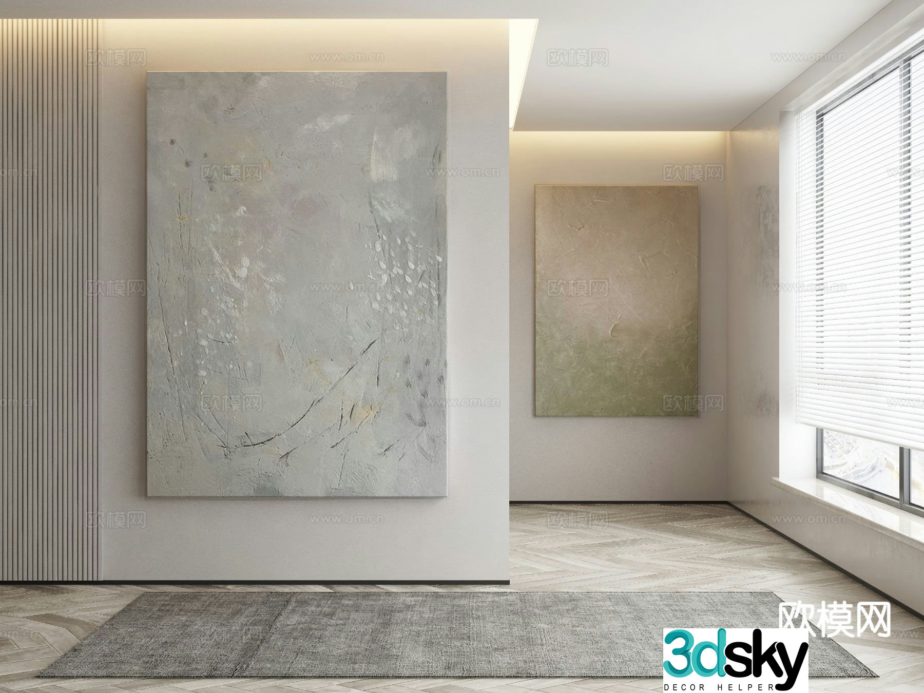 Modern art painting texture painting decorative painting 3d model