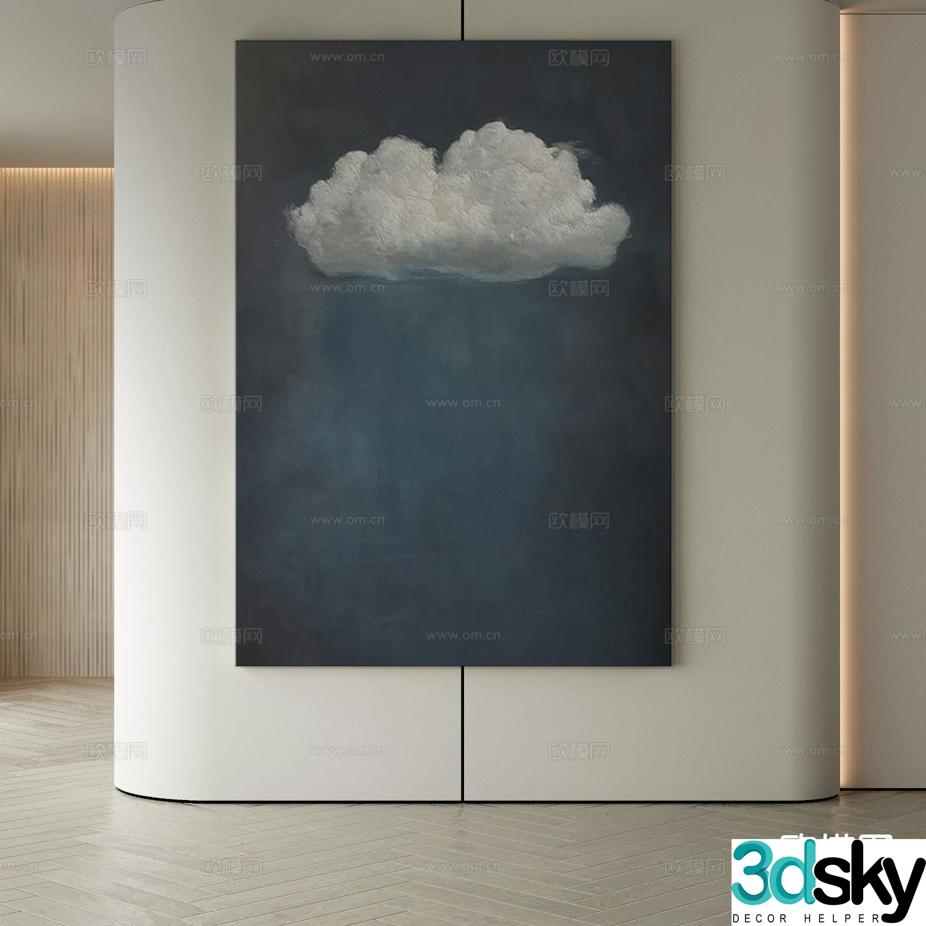 Modern decorative painting cloud hanging painting 3d model