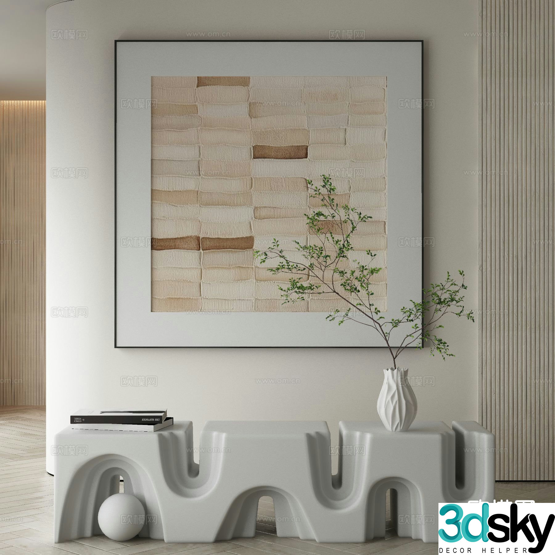 Modern art painting texture painting decorative painting 3d model