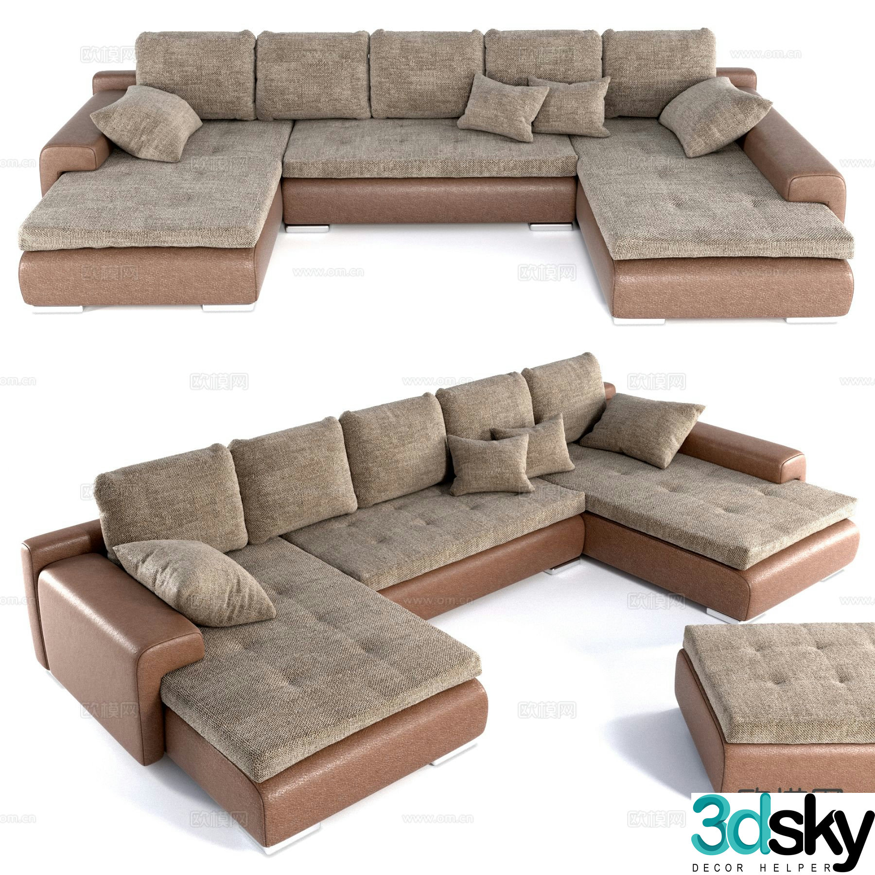 Modular sofa multi-person sofa 3d model