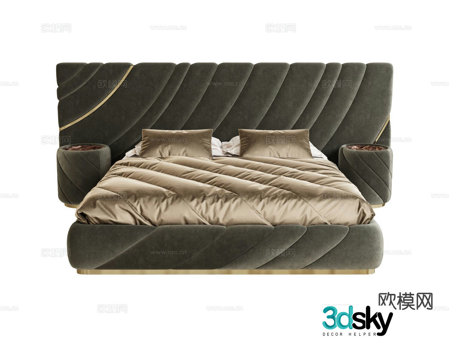 visionnaire double bed 3d model