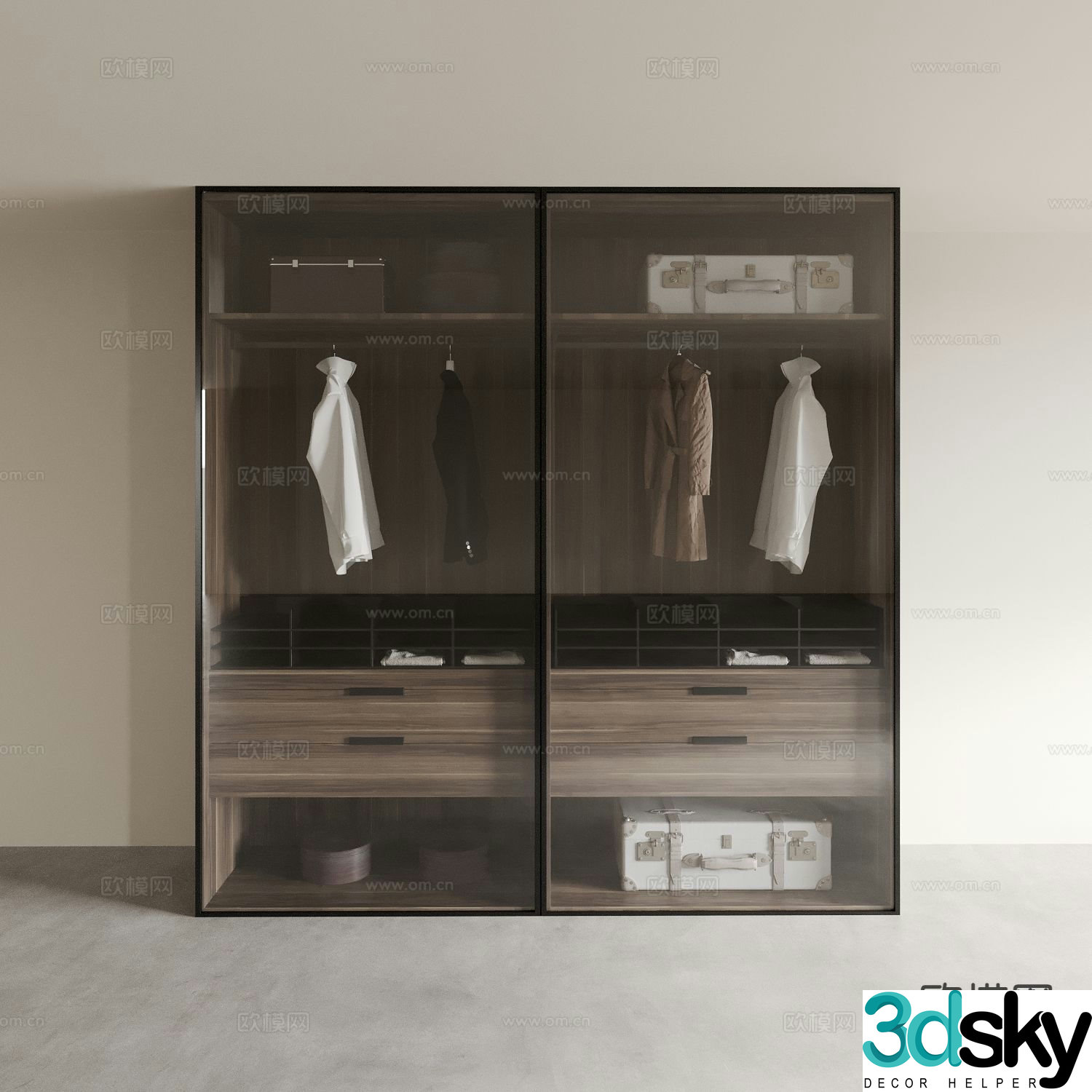 modern wardrobe wardrobe 3d model