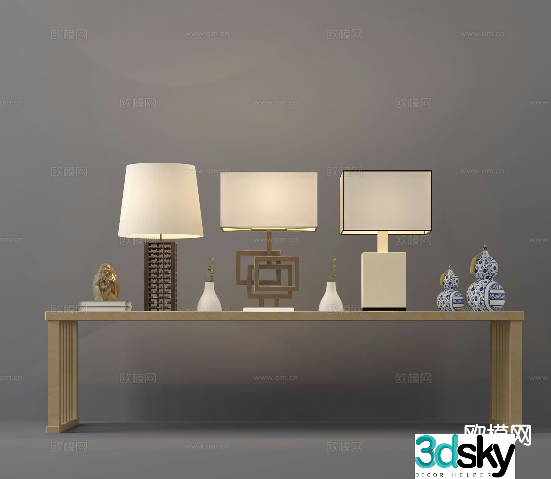 New Chinese desk lamp 3d model