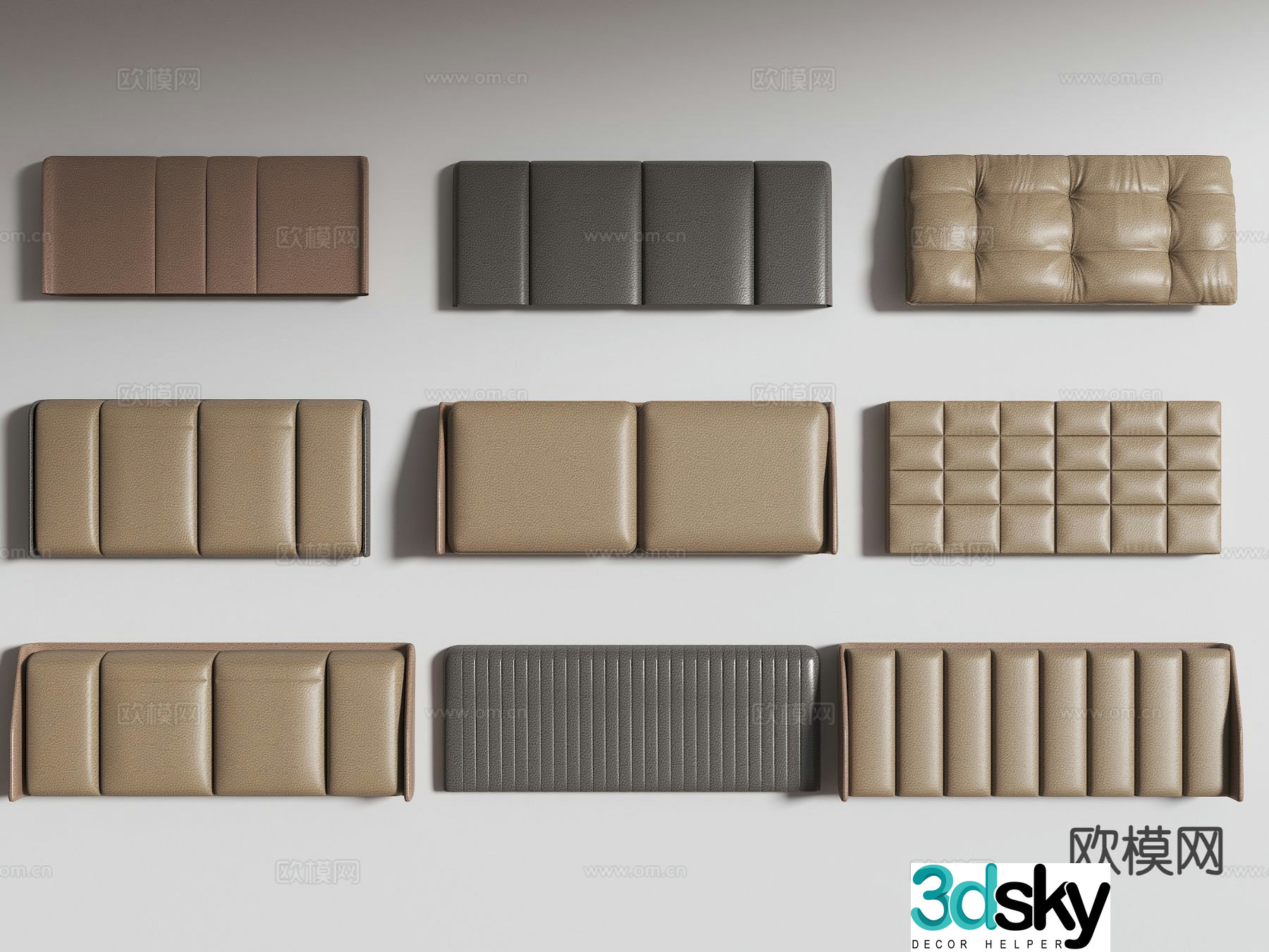 Soft bag bedside backrest bed backrest 3d model