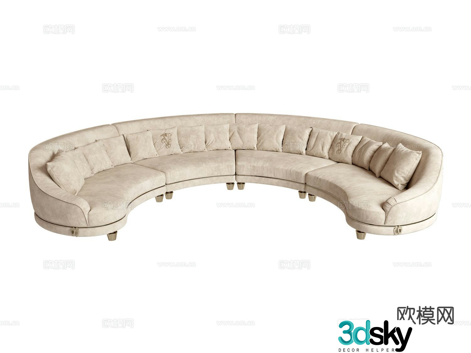 visionnaire curved sofa 3d model