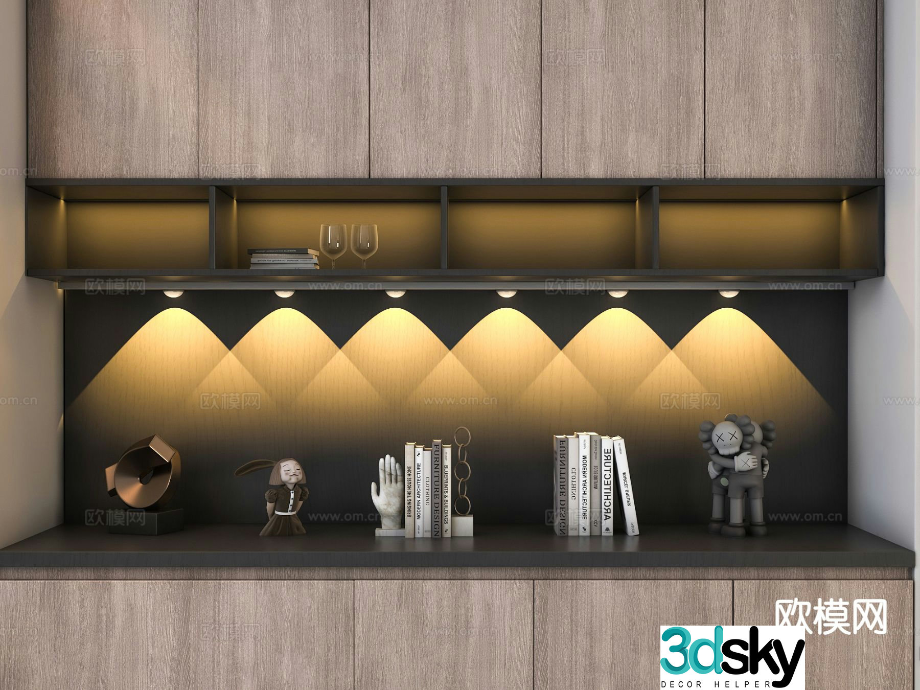 Cabinet decorative light hill light hill led cabinet light induction wall light 3d model