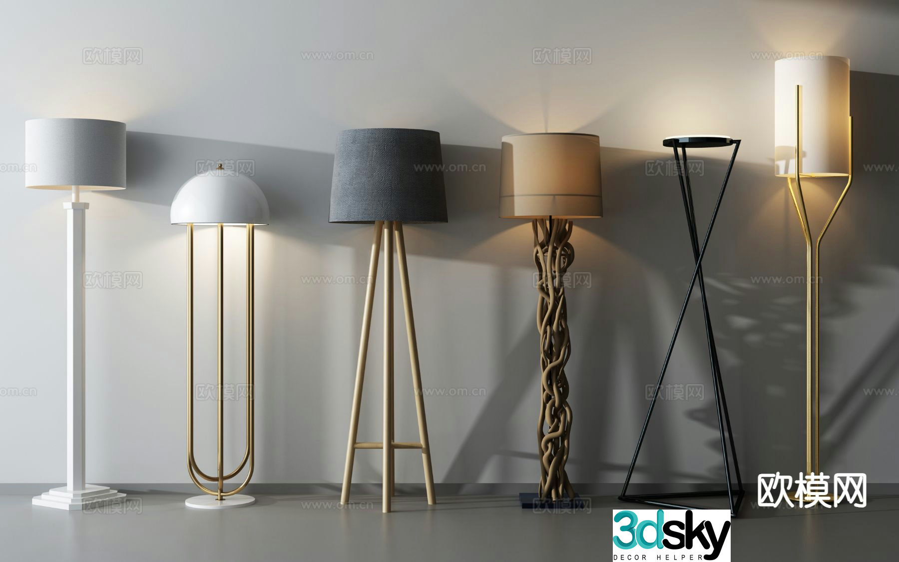 Modern floor lamp 3d model