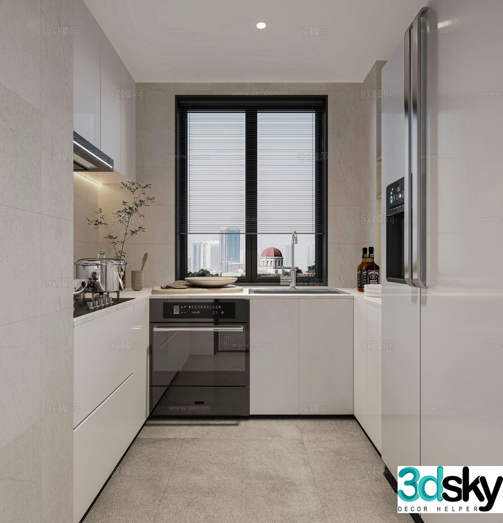 modern kitchen cabinet 3d model