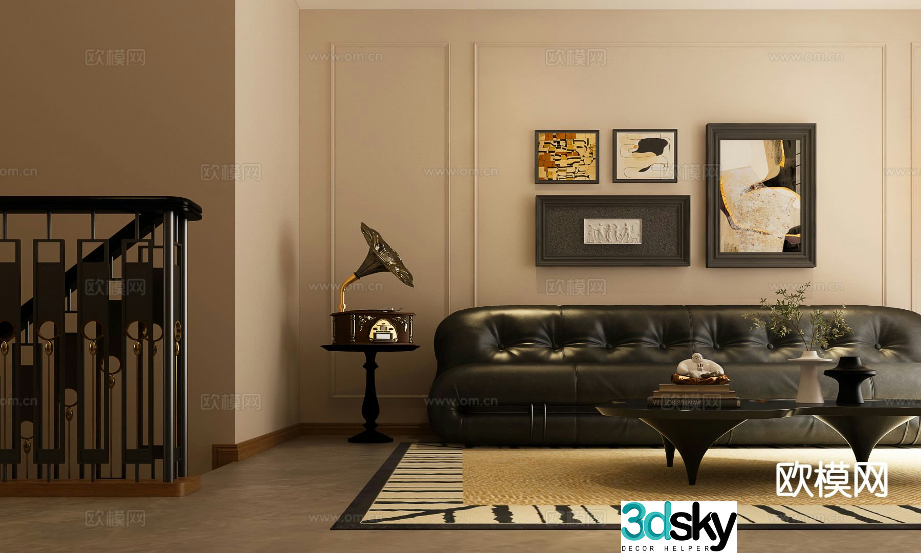 Medieval style living room 3D model
