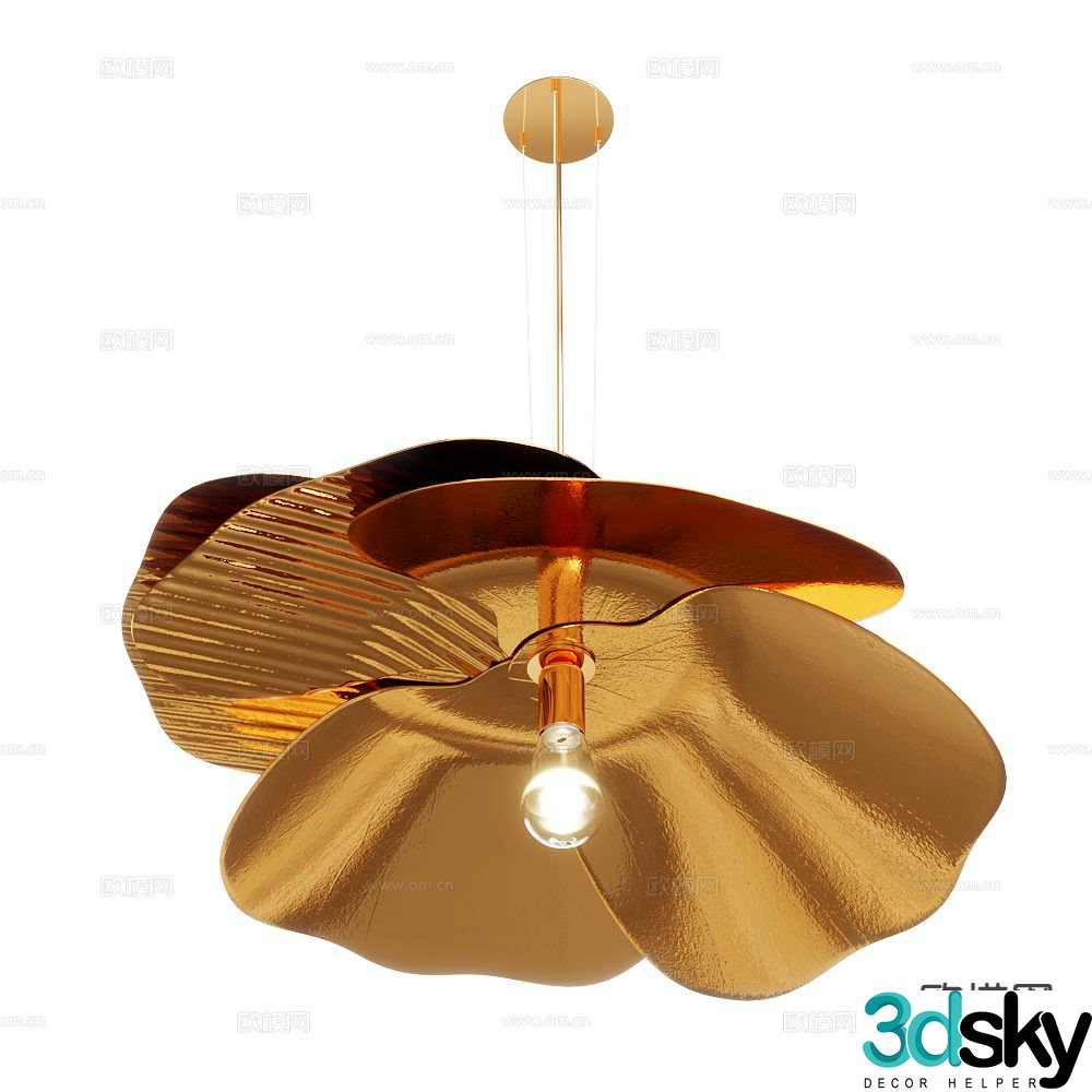 Salto light luxury golden chandelier 3d model