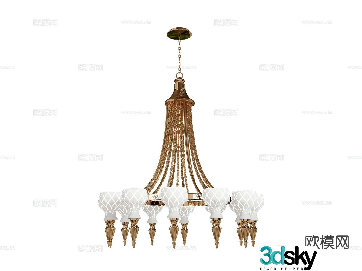 visionnaire multi-head chandelier 3d model