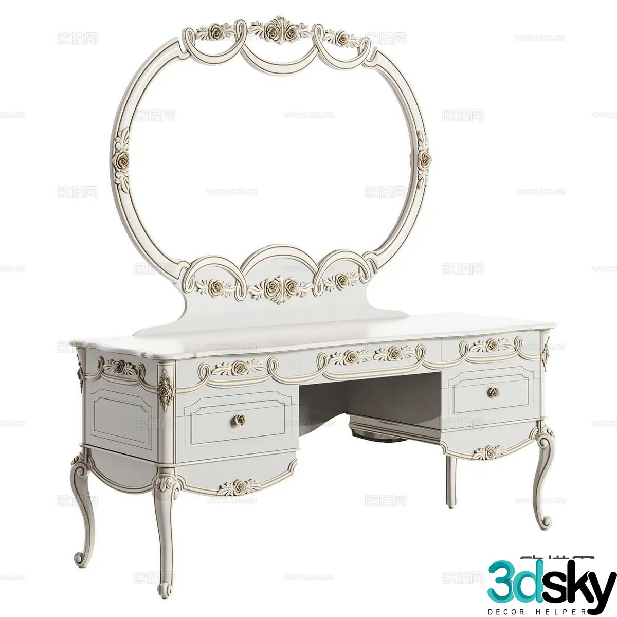 European classical dressing table 3d model