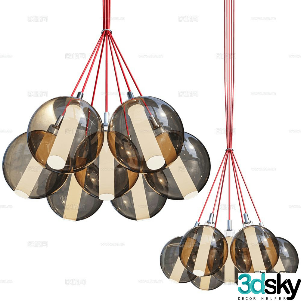 Cangini Tucci glass chandelier 3d model