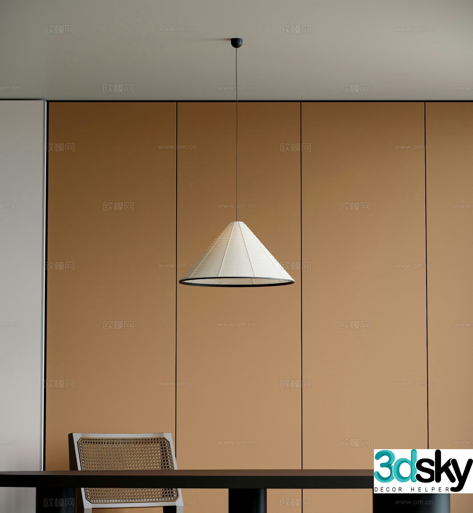 Japanese small chandelier 3d model