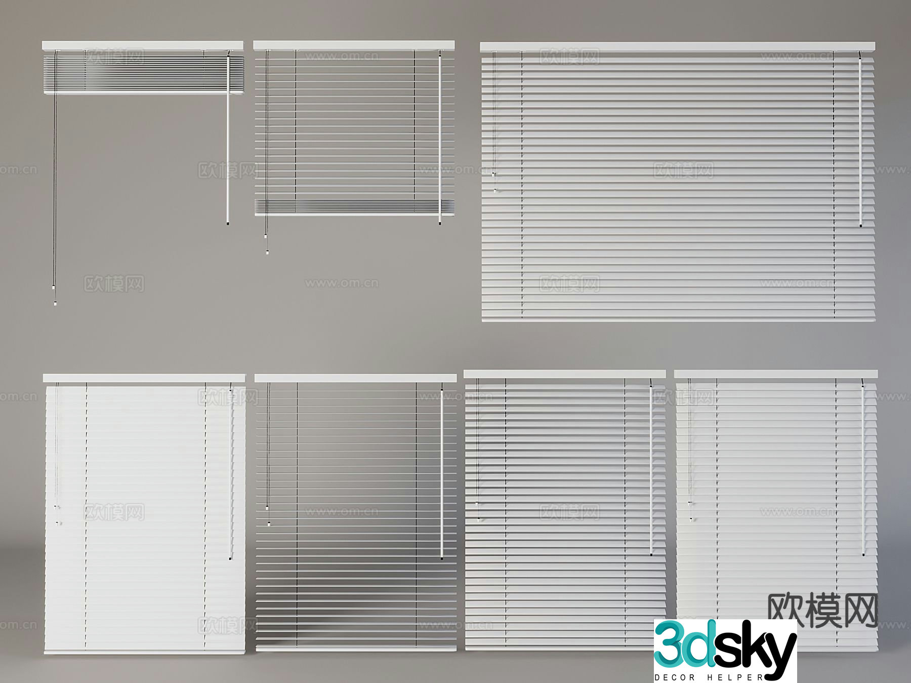 Venetian blinds roller blinds lifting curtains curtains blackout curtains 3D model