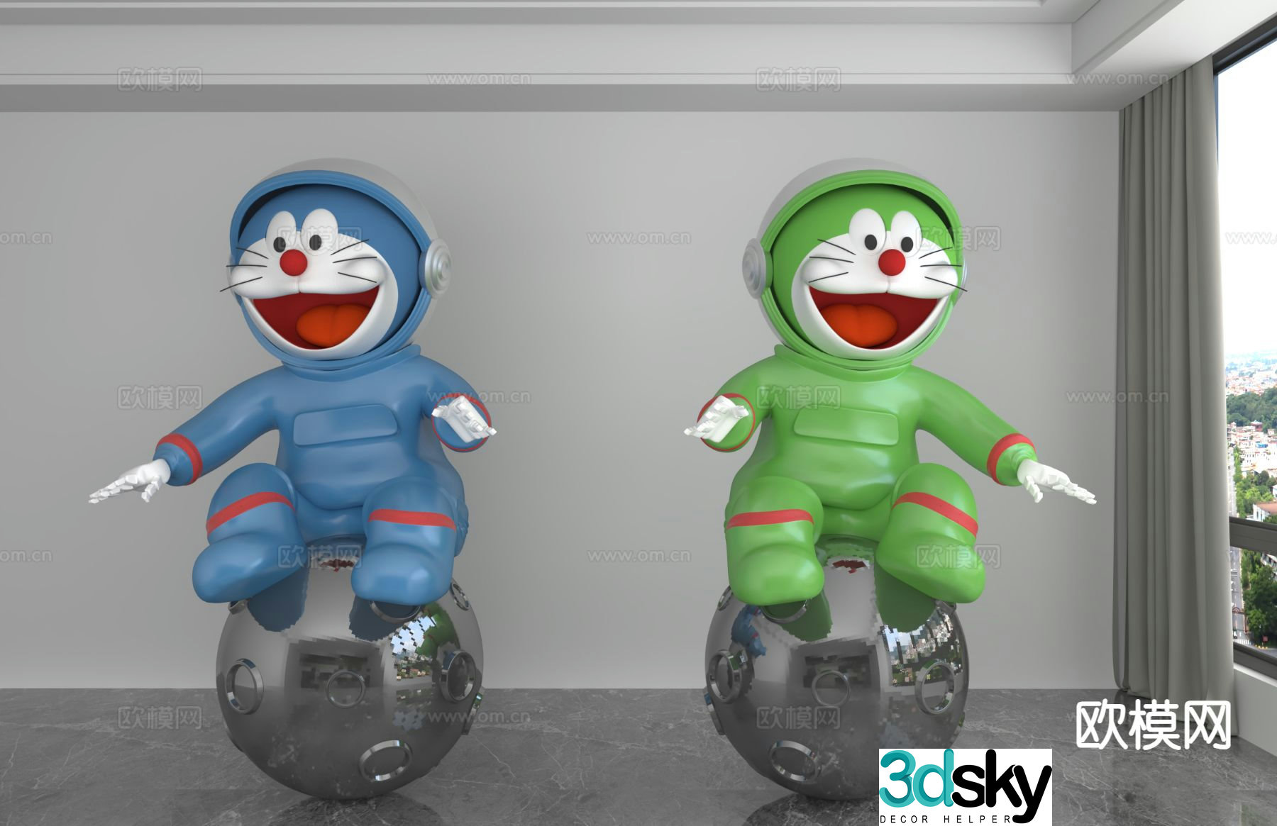 Modern Doraemon doll trendy ornament 3D model