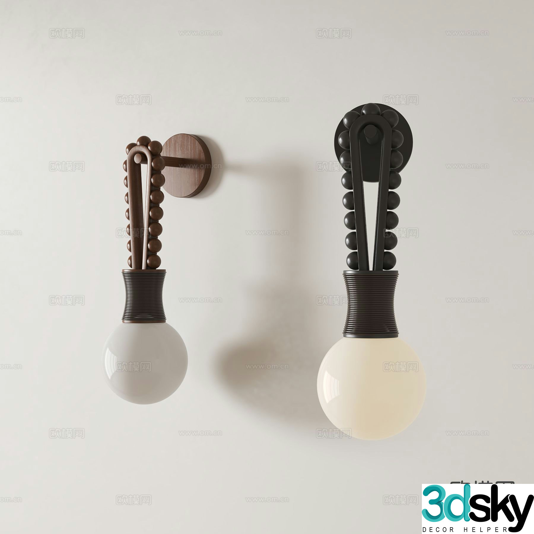 French retro wall lamp 3d model