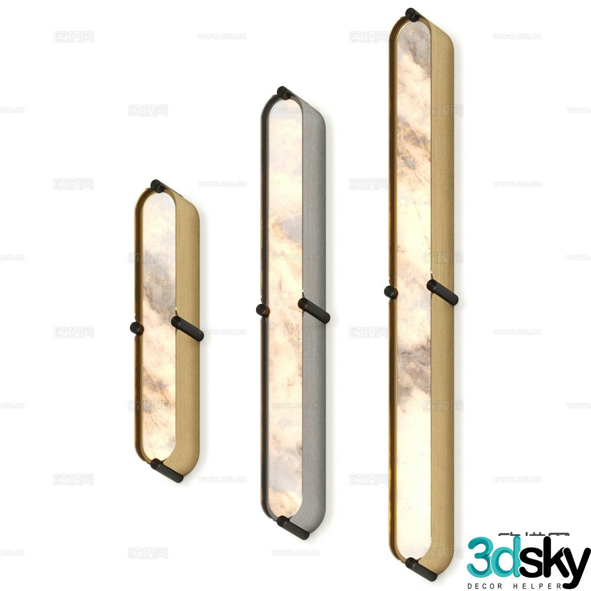 Italian style wall lamp marble wall lamp 3d model