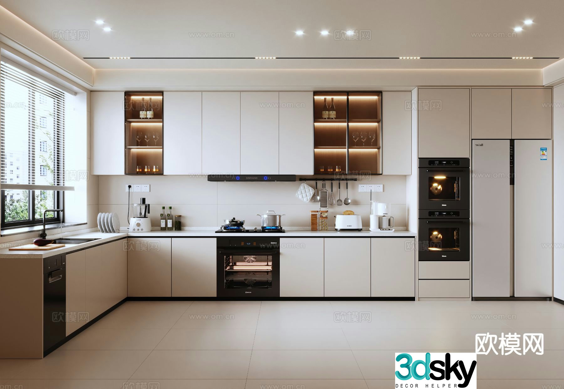modern kitchen cabinet 3d model