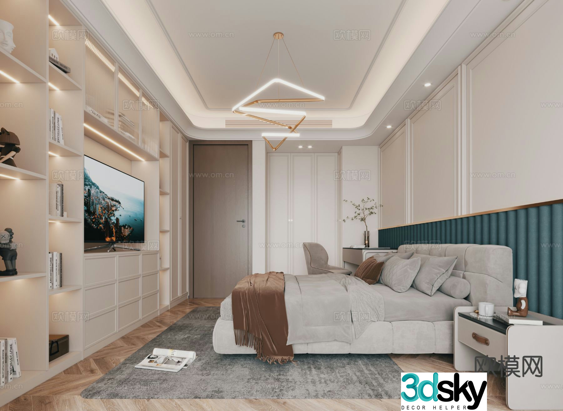 Modern bedroom master bedroom 3d model