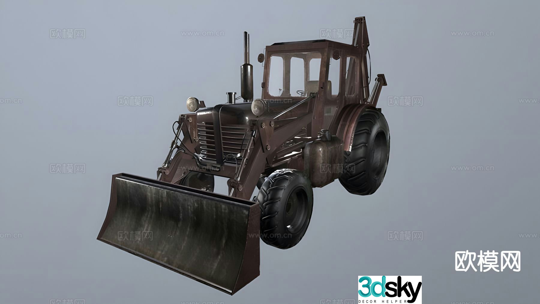 tractor excavator 3d model
