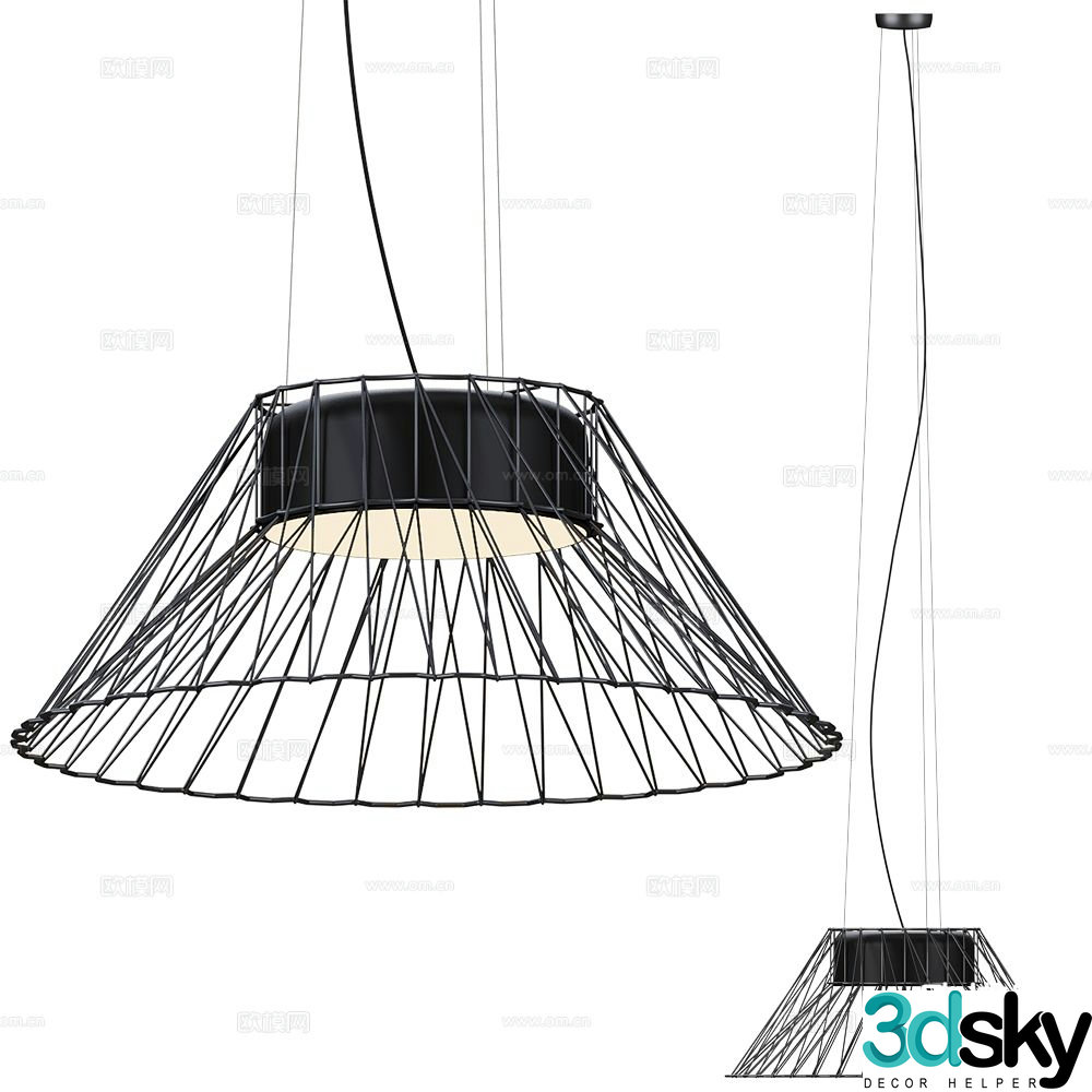 Ole Italian minimalist chandelier 3d model