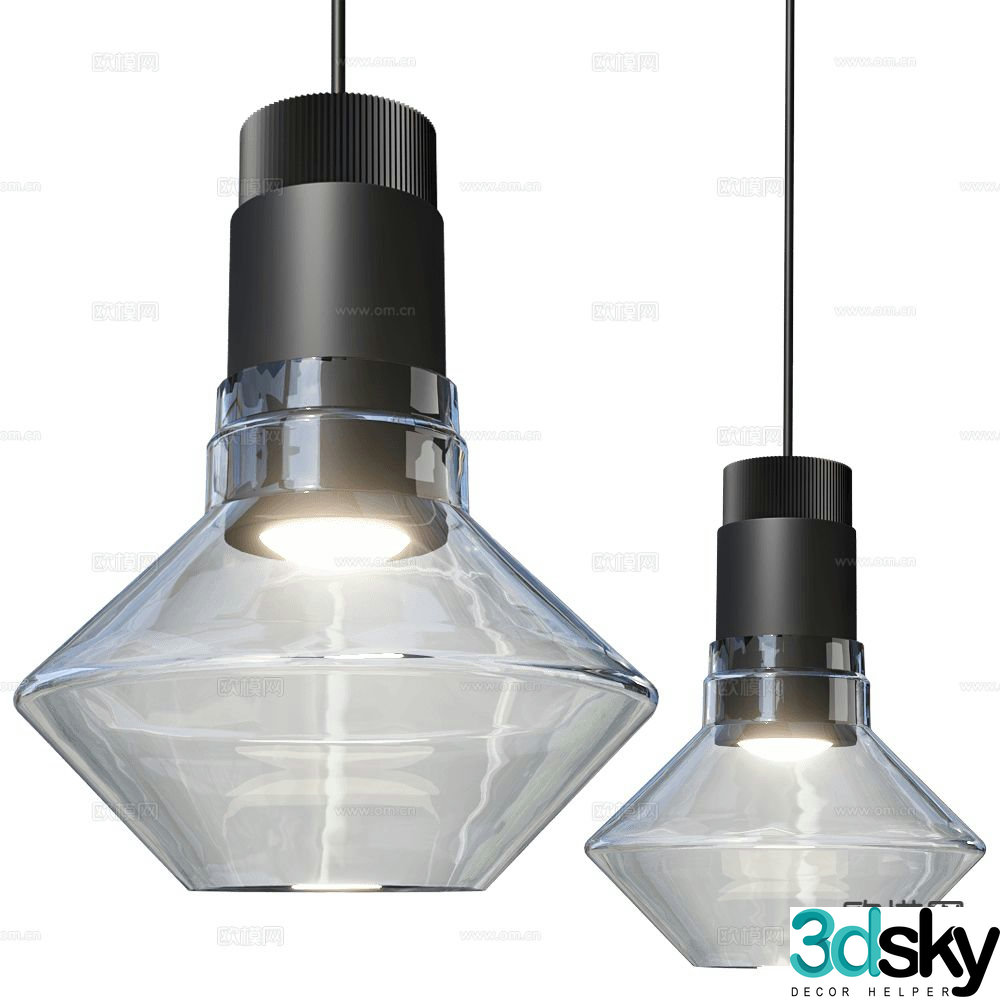 Cangini Tucci glass chandelier 3d model