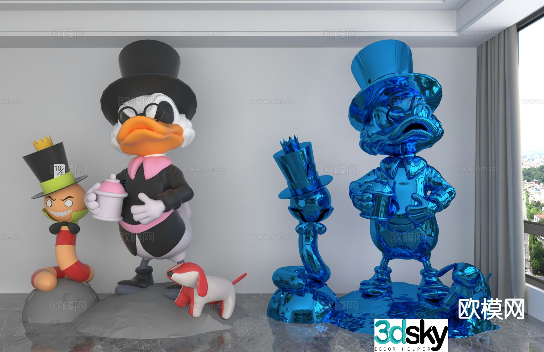 Modern Donald Duck doll trendy ornaments 3D model