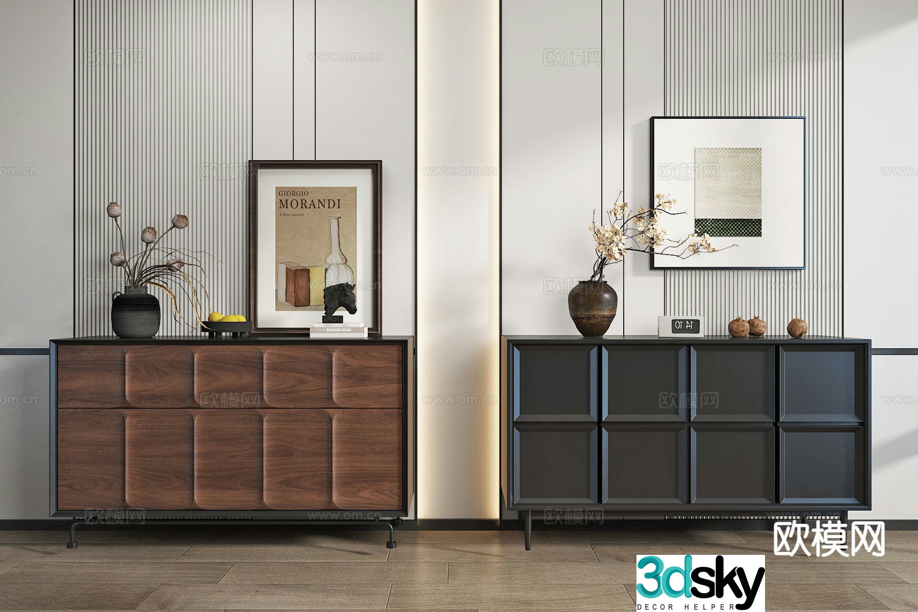 Medieval style entrance cabinet end view cabinet low cabinet 3D model