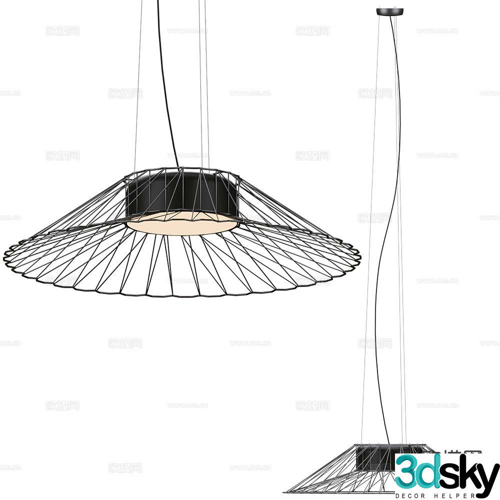 Ole Italian minimalist chandelier 3d model
