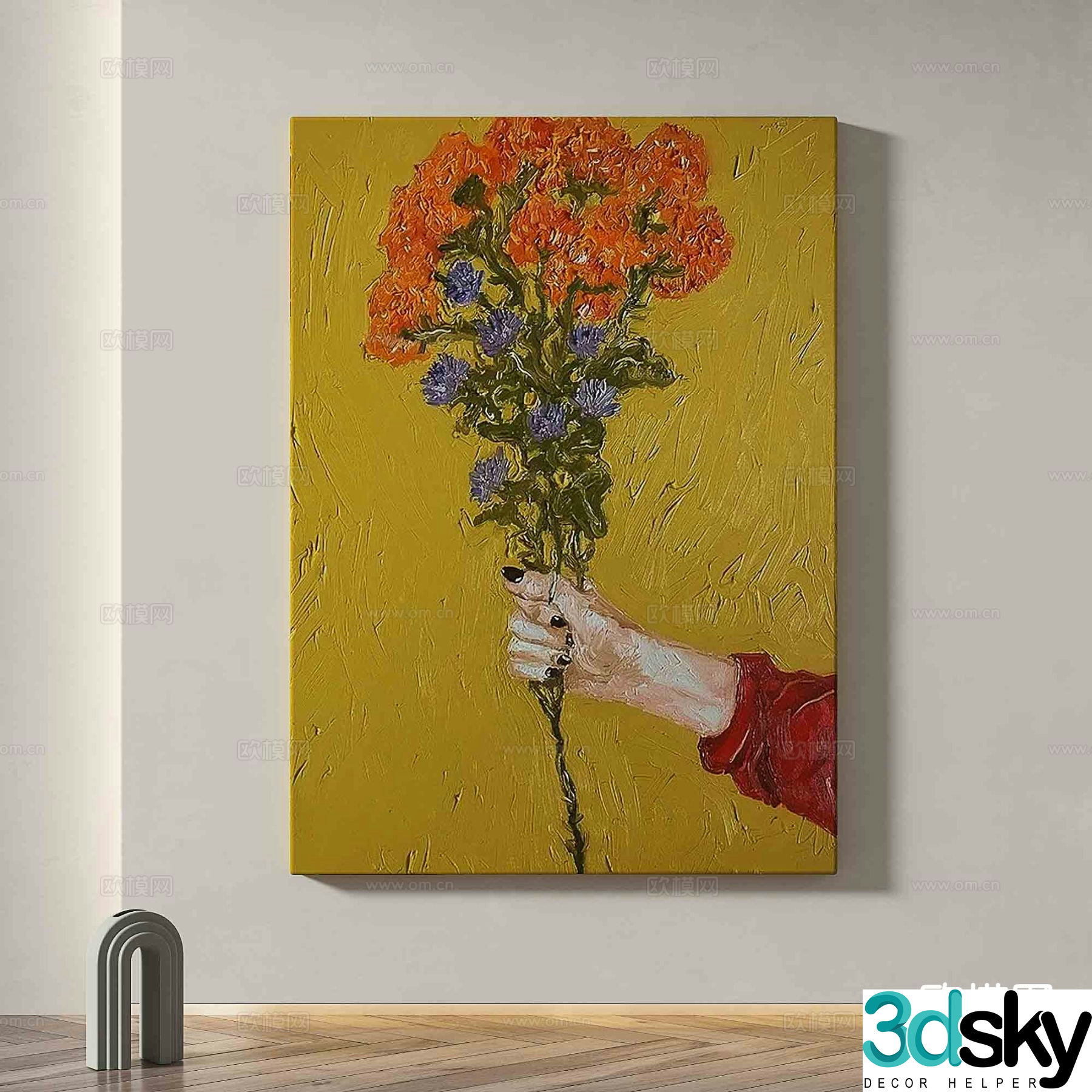 American oil painting decorative painting 3d model