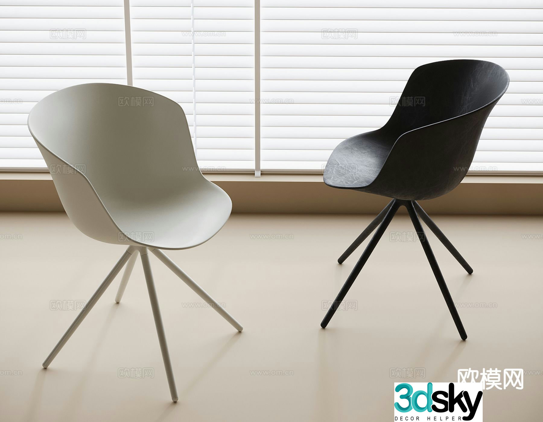 Modern chair single chair staff chair training chair 3d model