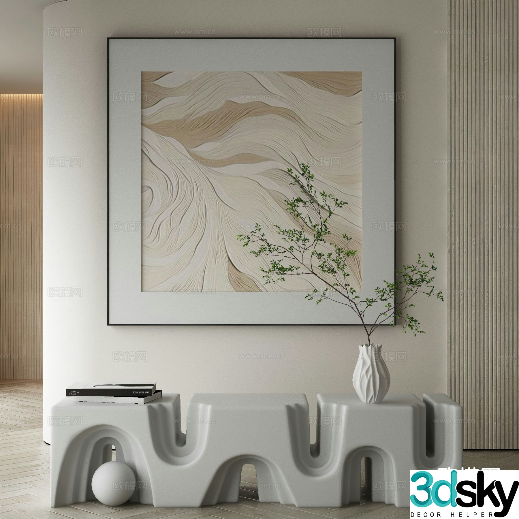 Modern art painting texture painting decorative painting 3d model