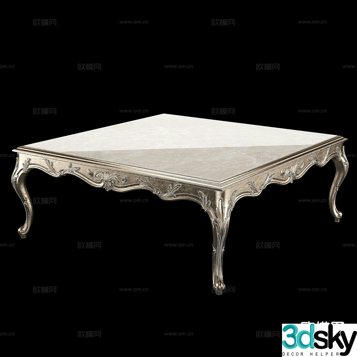 European coffee table square table 3d model